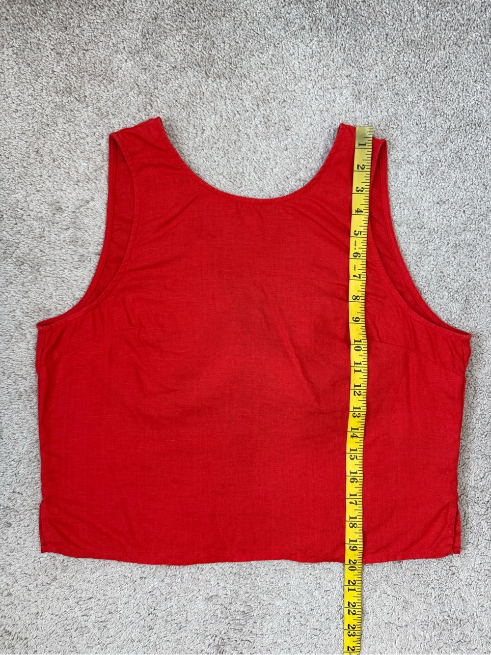Madewell Tie Back Linen Tank Top Rouge Red 10 - Picture 8 of 8